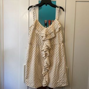 beige black heart dress